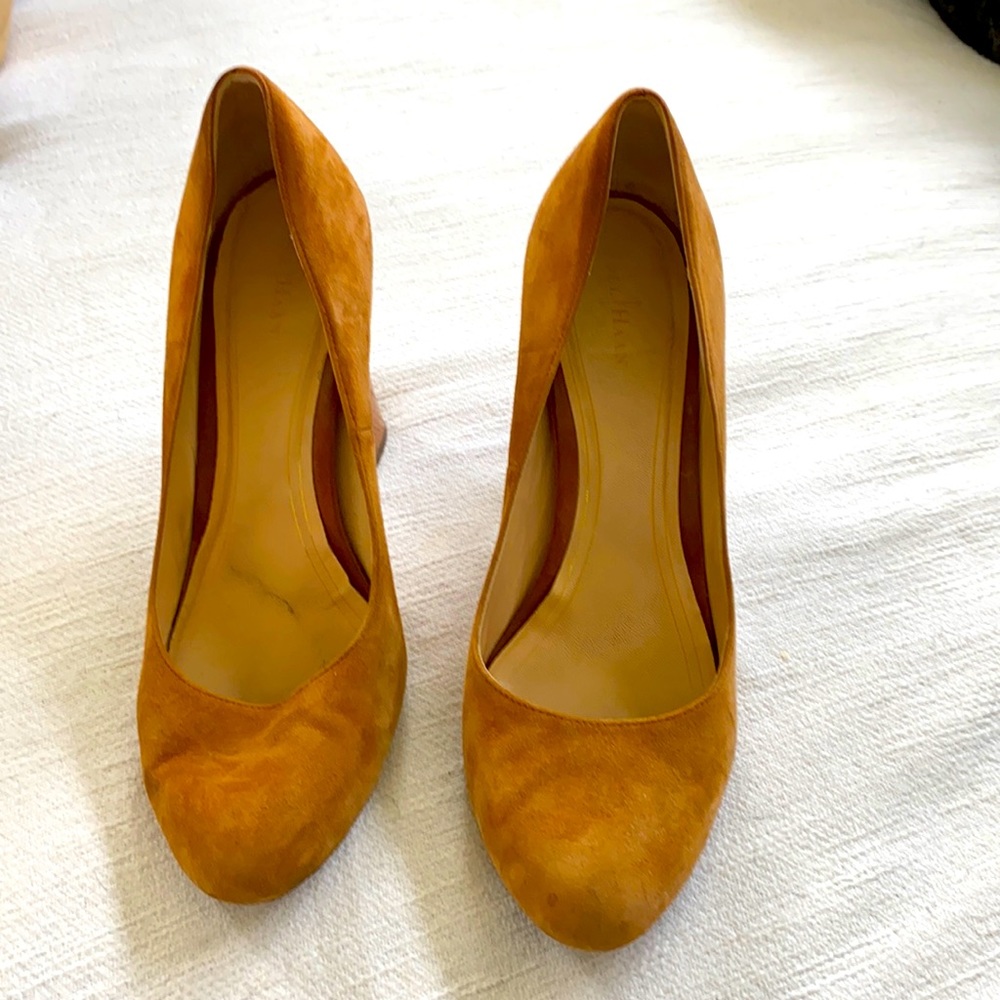 ColeHaan camel suede heels